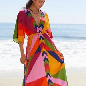 FarmX Anthropologie Farm Rio Cover up Maxi Dress- XL
